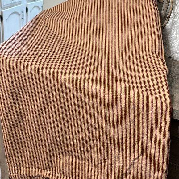 PRE OWNED Home Collection by Raghu York Ticking Barn Red & Nutmeg Shower Curtain - Picture 8 of 15